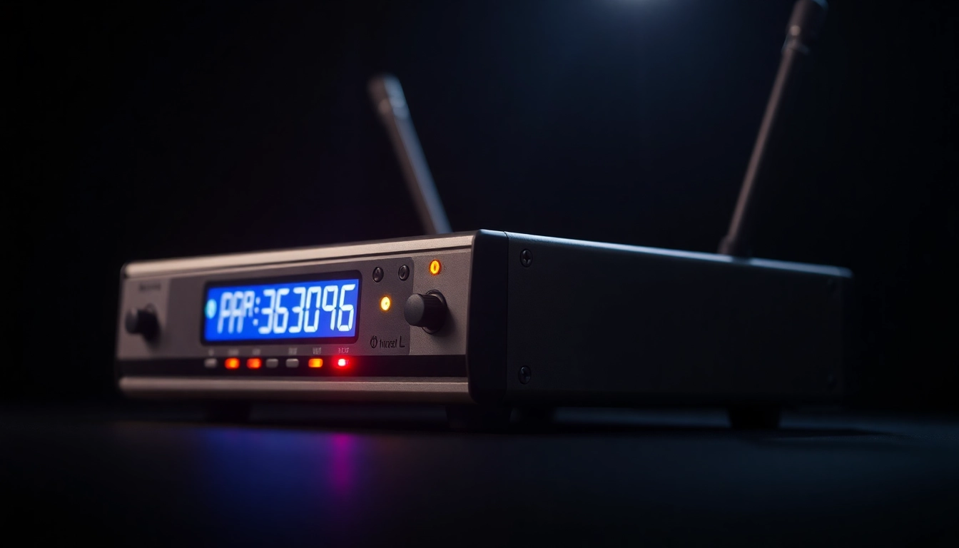 PG88 wireless microphone receiver with LED indicators, highlighting professional audio equipment and clear signals for stage or studio use, ensuring high audio performance and reliability.