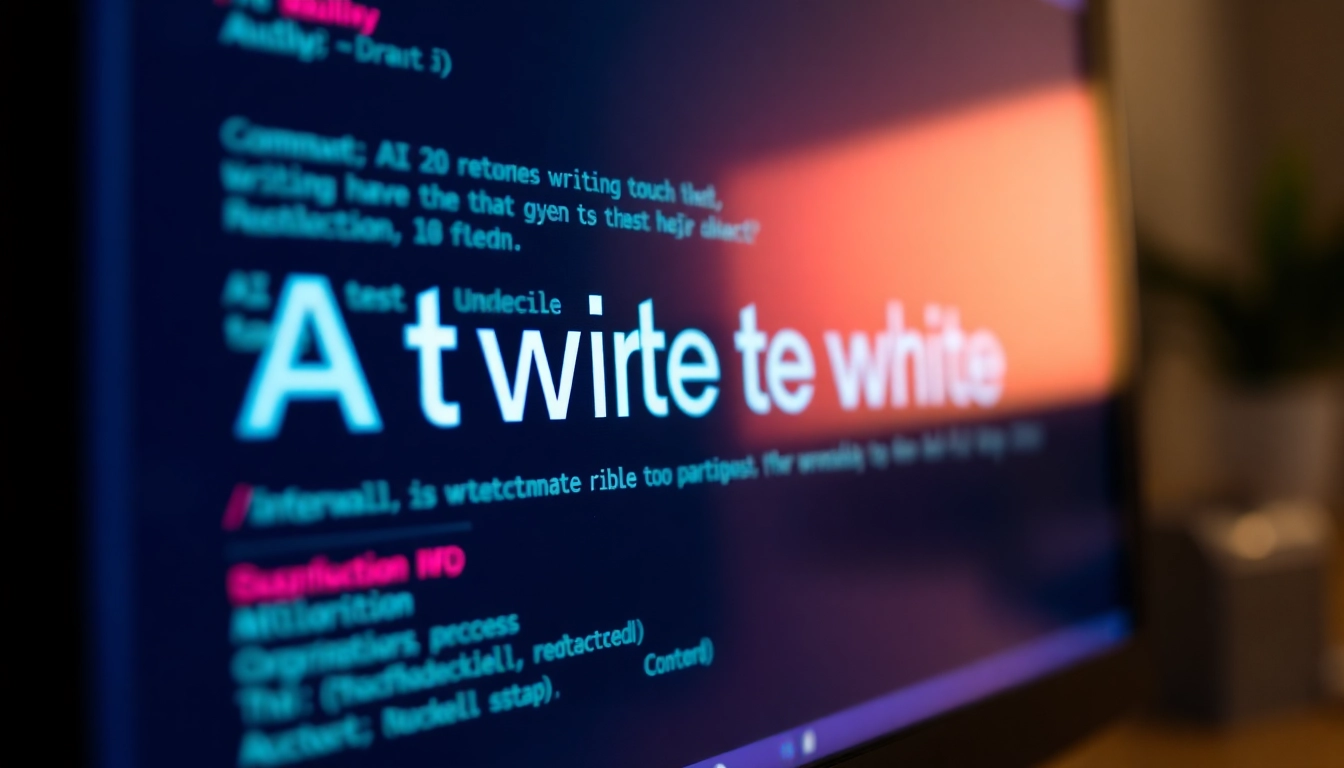 Showcase of undetectable AI writing techniques in action with clean interface and vibrant